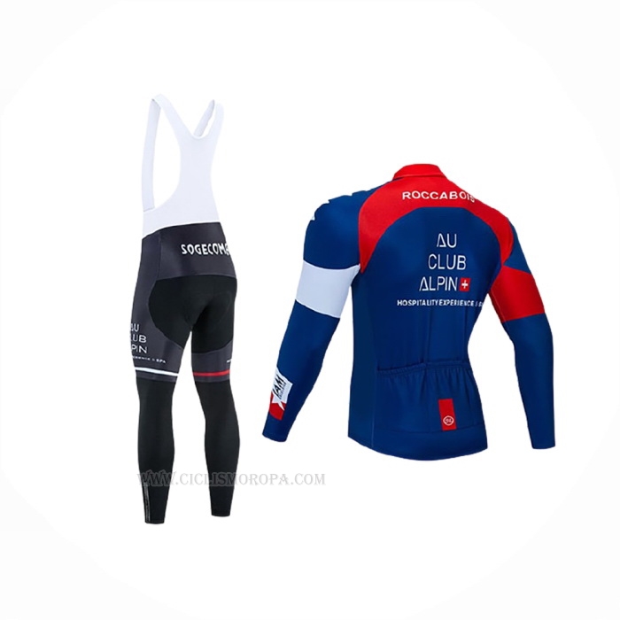 2020 Ropa Ciclismo IAM Blanco Rojo Azul Mangas Largas y Culotte Lunga